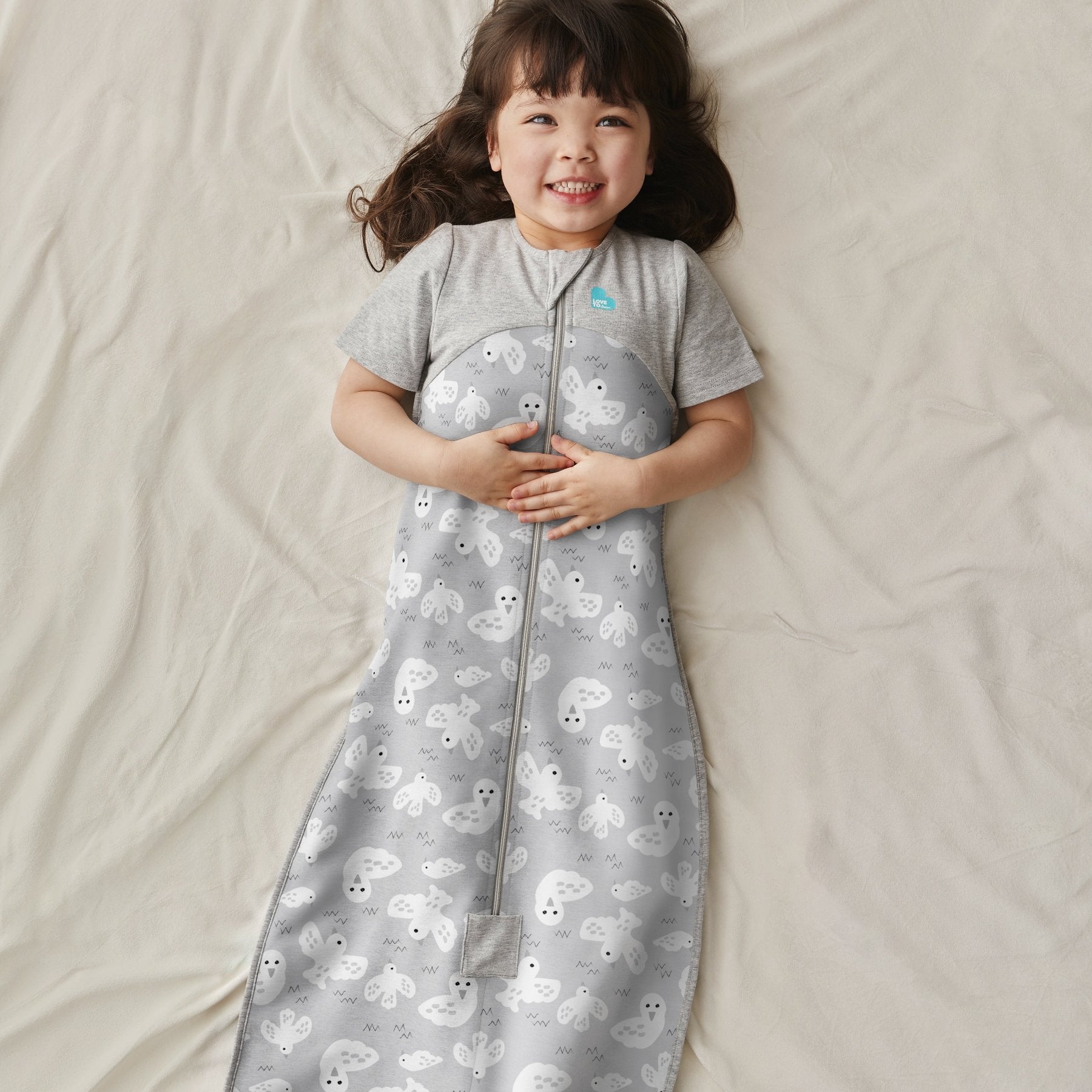 Sleep Bag Organic 1.0 TOG Dove Grey Love to Dream NZ Love