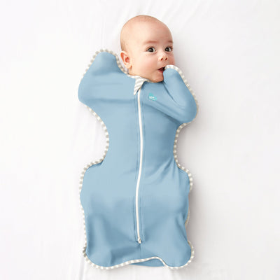Love to dream 1.0tog mid weight, mild temperature. Swaddle Up Dusty Blue