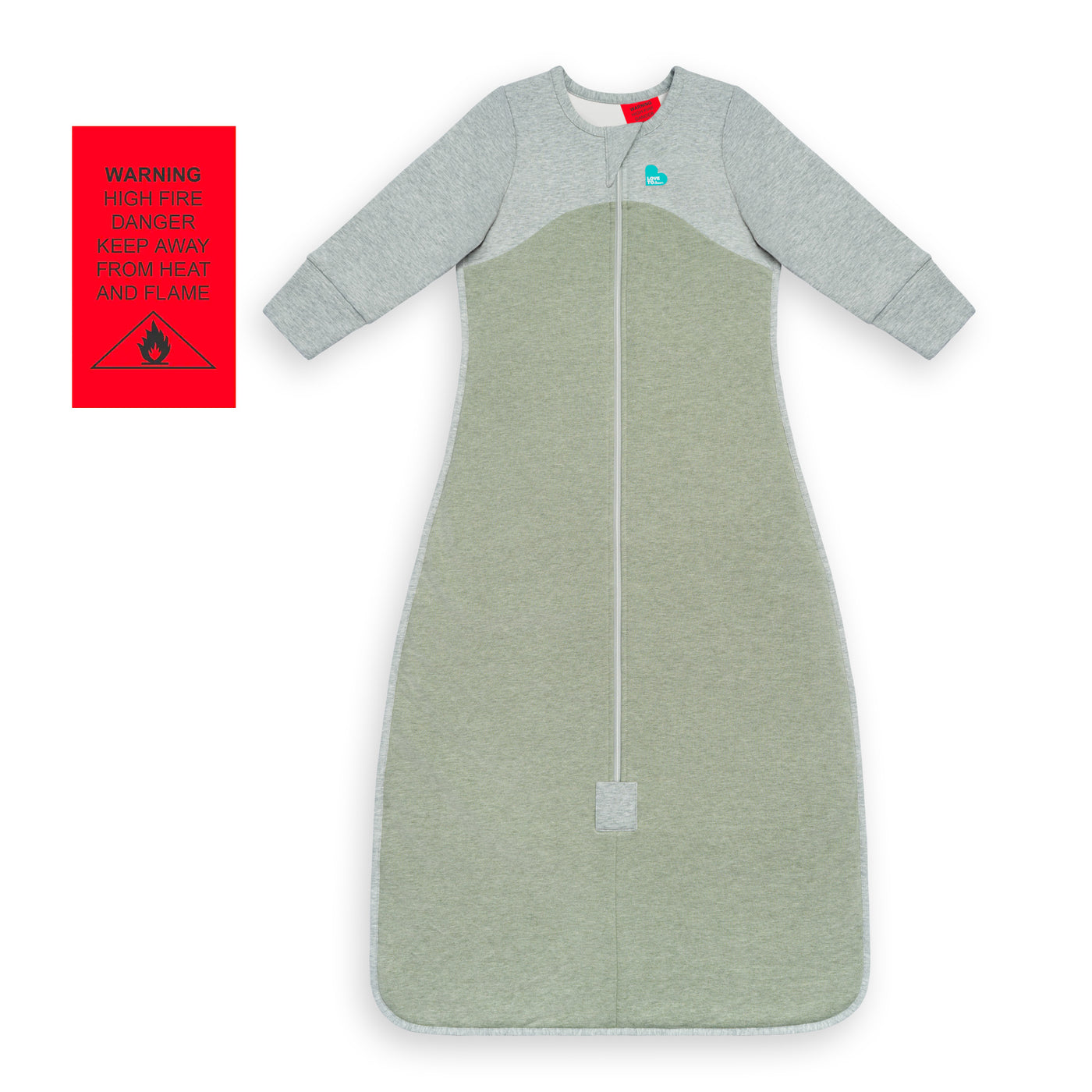 Sleep Bag Organic Long Sleeves 1.0 TOG - Olive - Love to Dream™ NZ 