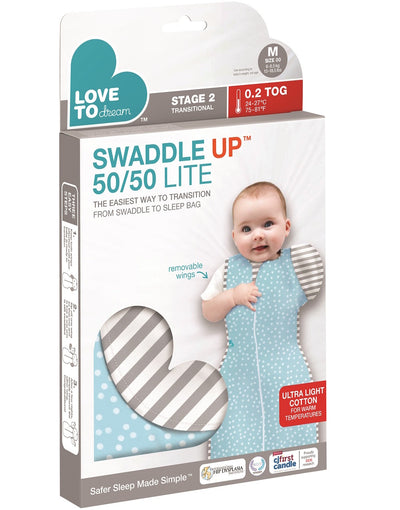 Swaddle Up™ Transition Bag Lite 0.2 TOG - Aqua (MED)