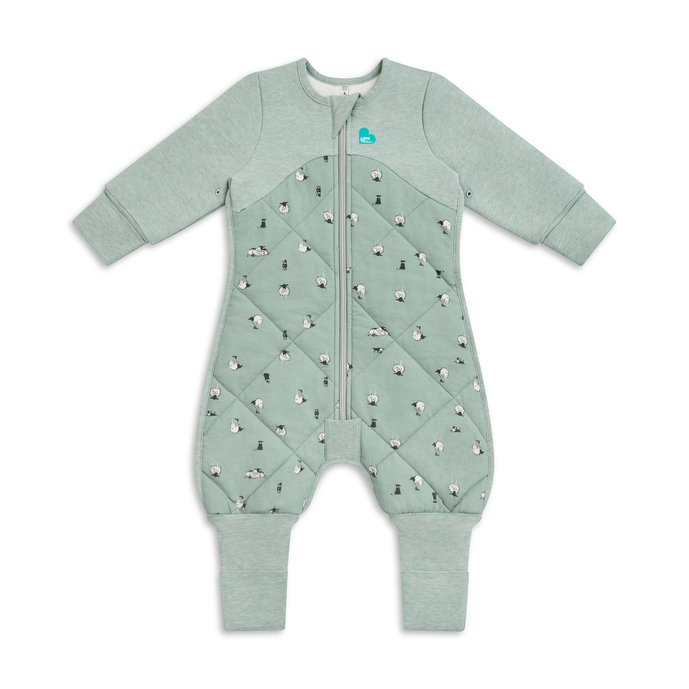Sleep Suit Organic Cool 2.5 TOG - Lambs Best Friend Olive - Love to Dream™ NZ 