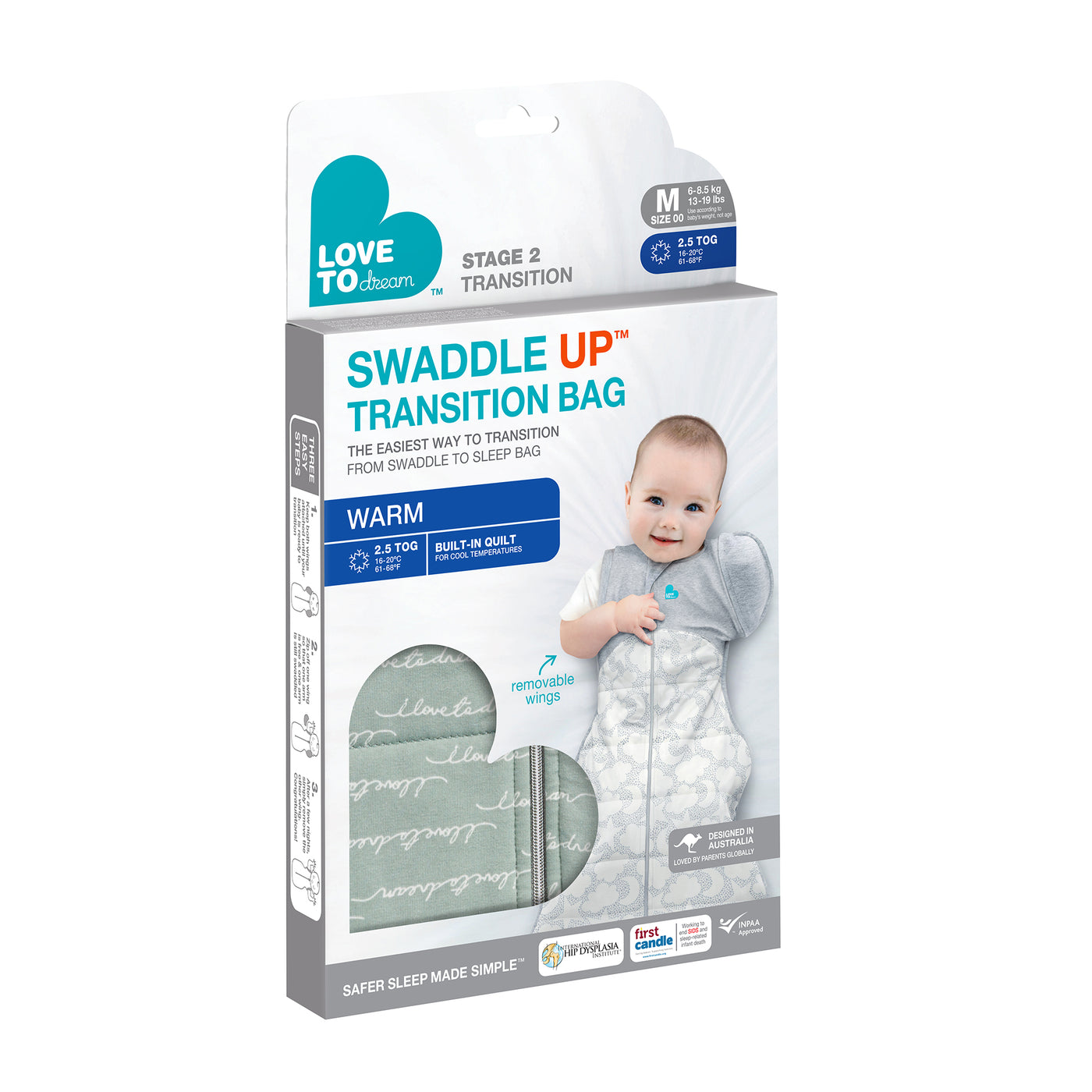 Swaddle Up™ Transition Bag Cool 2.5 TOG - Dreamer Olive - Love to Dream™ NZ 