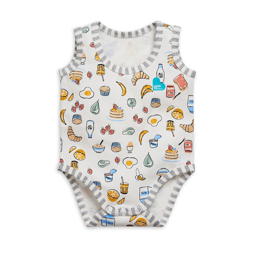 Sleeveless Bodysuit - White/Breakfast - Love to Dream™ NZ 