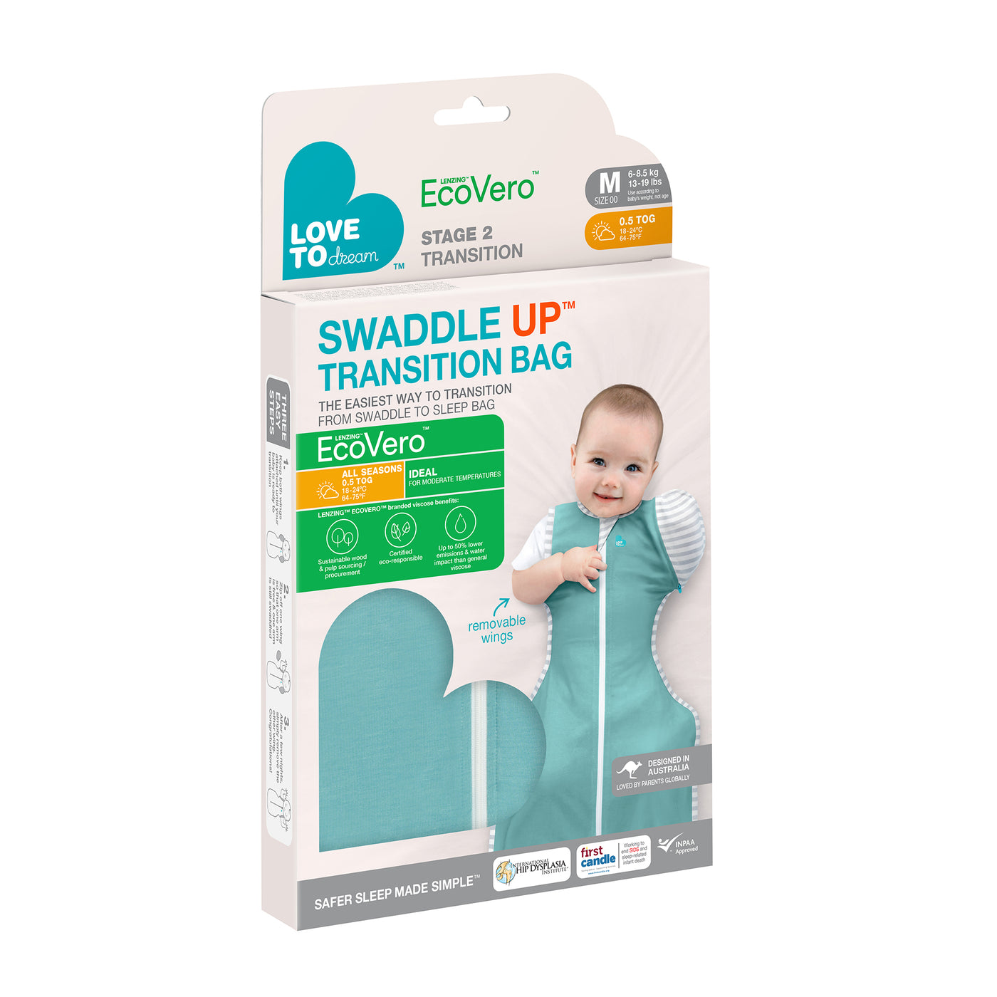 Swaddle Up™ Transition Bag EcoVero™ - Marine - Love to Dream™ NZ 