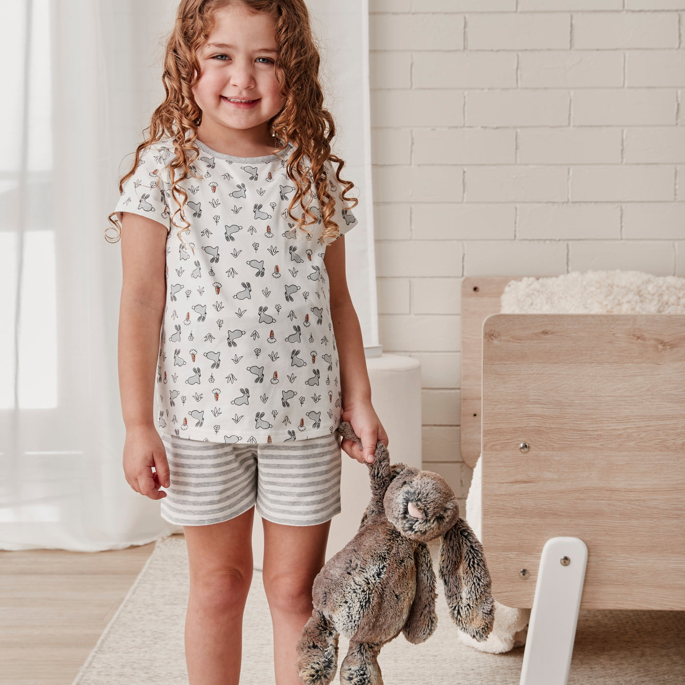 Kids Short Sleeve Pyjama Set - Bunny - Love to Dream™ NZ 