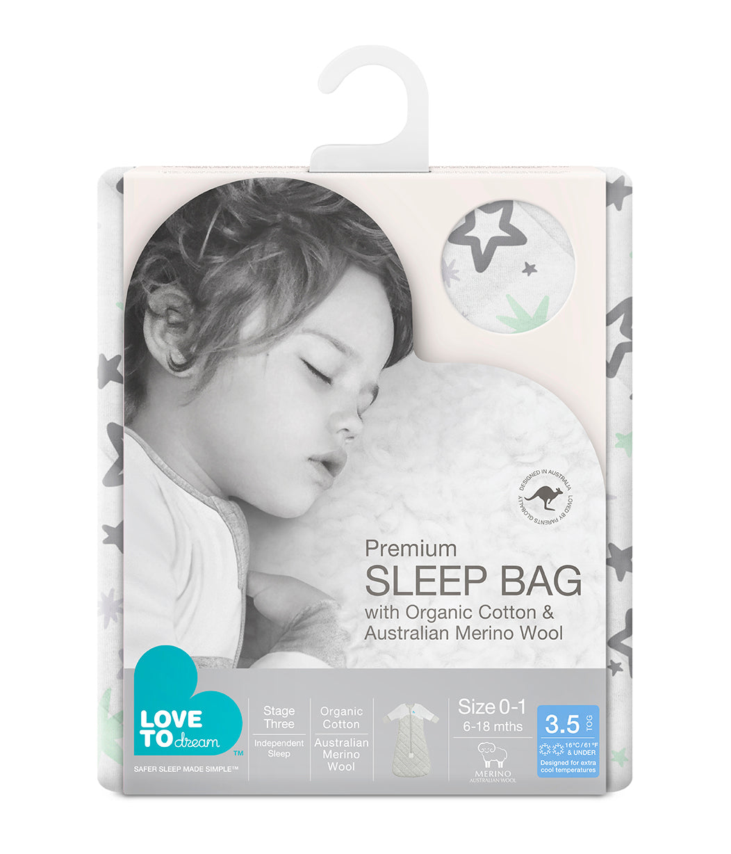 Our Love to Dream Sleep Bag™ Extra Warm is a super snuggly, wearable blanket – designed to eliminate the need for loose blankets in the cot & ensuring a more comfortable sleep, day or night. With 3.5 TOG fabric, it is perfect for keeping your little one warm through chilly winter weather.