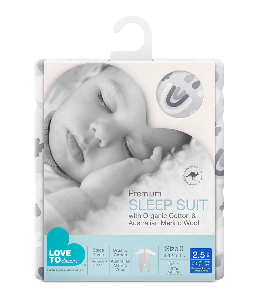 Our premium Love to Dream Sleep Suit™ is a versatile “all-in-one” wearable blanket, made with ultra-soft & high-quality organic cotton. The 2.5 TOG quilted blanket is designed to keep little ones warm, whilst the built-in legs provide freedom of movement for morning & night play – perfect for little wrigglers.