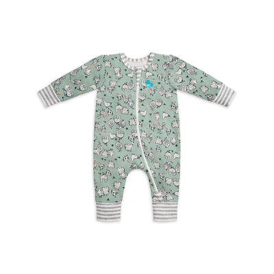 Long Sleeve Footless Romper - Olive - Love to Dream™ NZ 