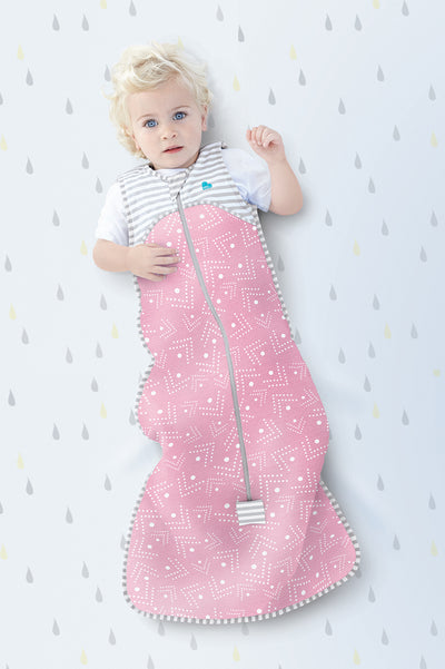 The Love to Dream Sleep Bag™ Lite is a sleeveless sleep bag for ultimate ventilation in warm temperatures & has extra room for kids who love a roomy blanket.   Made from an ultra-light, 0.2 TOG Nuzzlin™ fabric – a new generation muslin fabric which is super soft & highly breathable – this sleep bag is not only a dream to sleep in, it also reduces the risk of overheating.