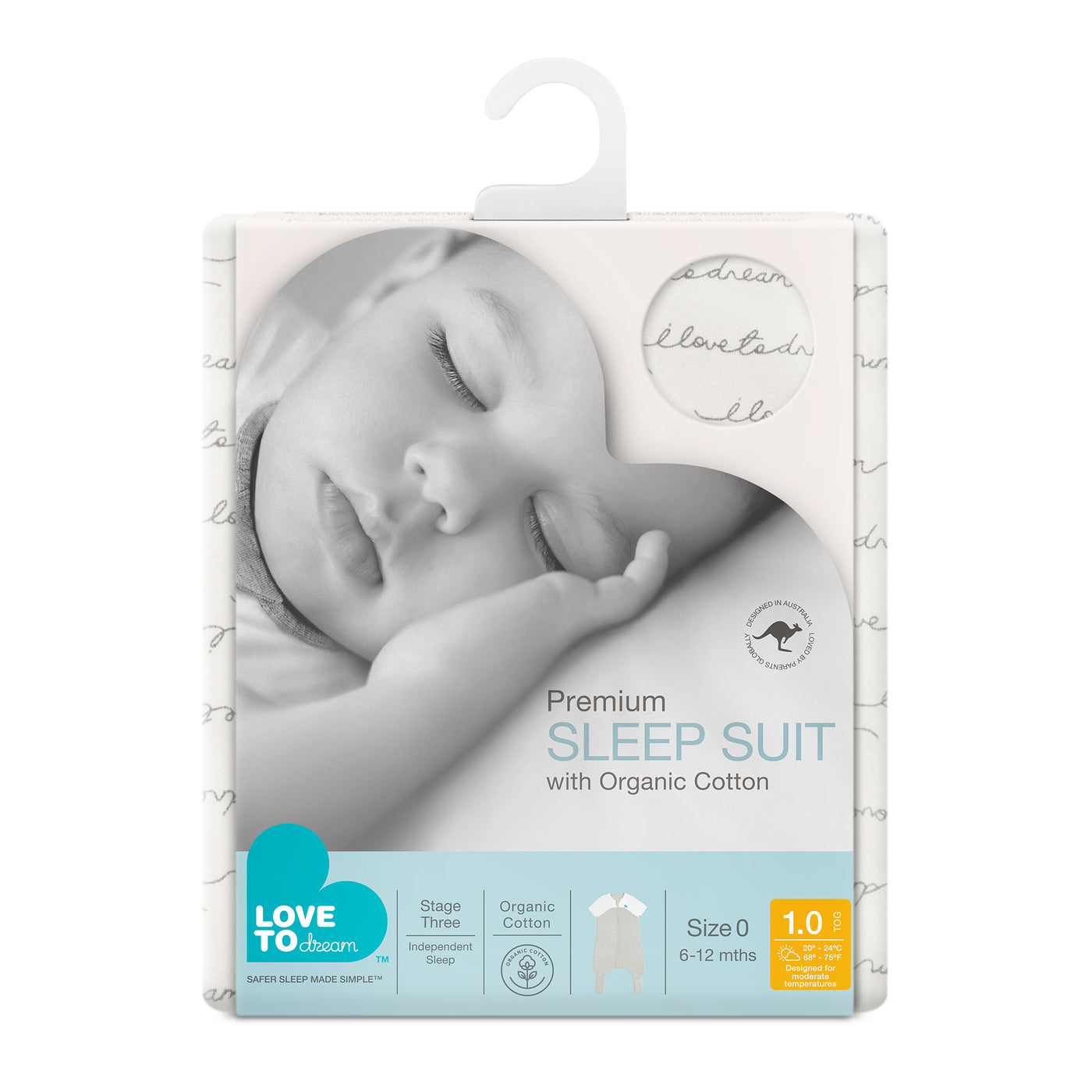 Sleep Suit Organic 1.0 TOG - Dreamer - Love to Dream™ NZ 