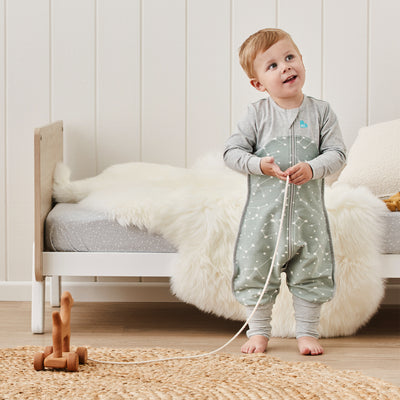 Sleep Suit Long Sleeve 1.0 TOG Organic - Olive Stellar - Love to Dream™ NZ 