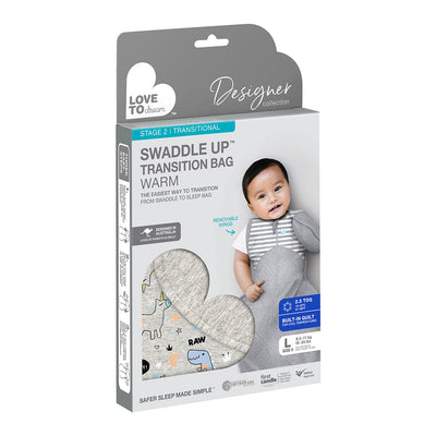Swaddle Up™ Designer Transition Bag Warm 2.5 TOG - Dinosaur & Unicorn - Love to Dream™ NZ 